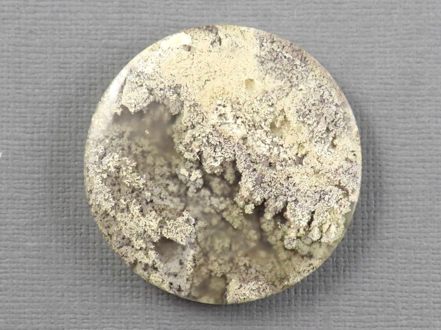 Moss Agate Cabochon Round | Mocha Stone | 35x35mm, 71.1ct | Indonesia | AG359 - Gem Enthusiast