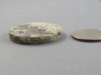 Moss Agate Cabochon Round | Mocha Stone | 35x35mm, 71.1ct | Indonesia | AG359 - Gem Enthusiast