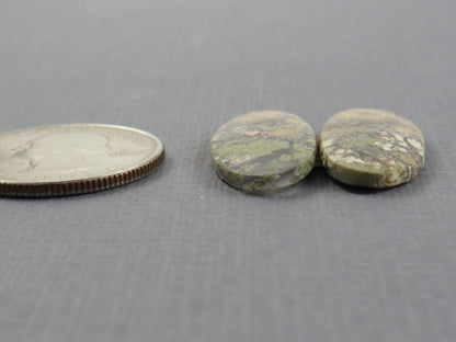Moss Agate Oval Gemstones | 26mm x 12mm, 12.3 ct | Per Pair | Indonesia | AG346 - Gem Enthusiast