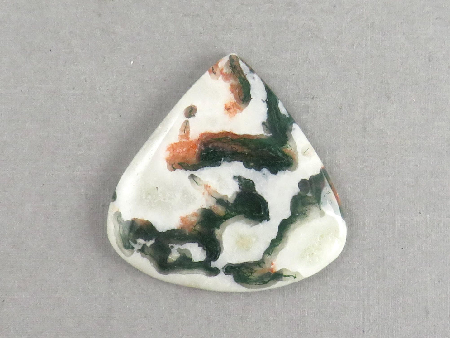Moss Agate Pear Cabochon | 35x35mm, 44.5ct | AG335 - Gem Enthusiast