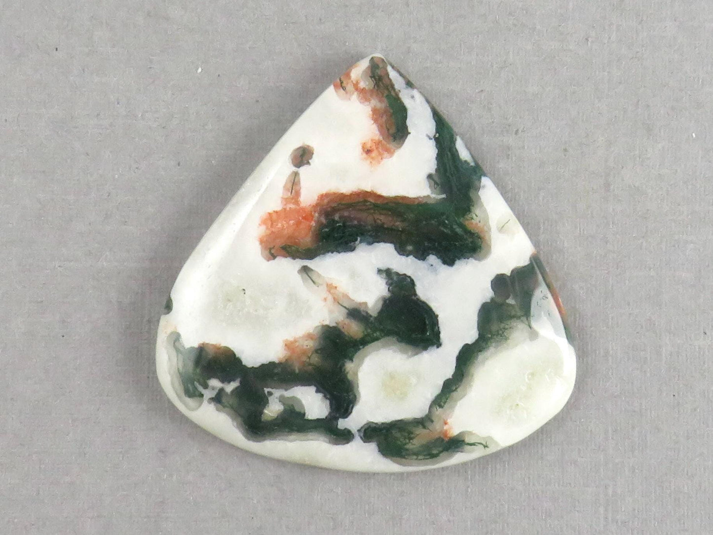 Moss Agate Pear Cabochon | 35x35mm, 44.5ct | AG335 - Gem Enthusiast