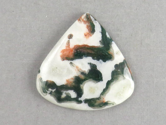 Moss Agate Pear Cabochon | 35x35mm, 44.5ct | AG335 - Gem Enthusiast