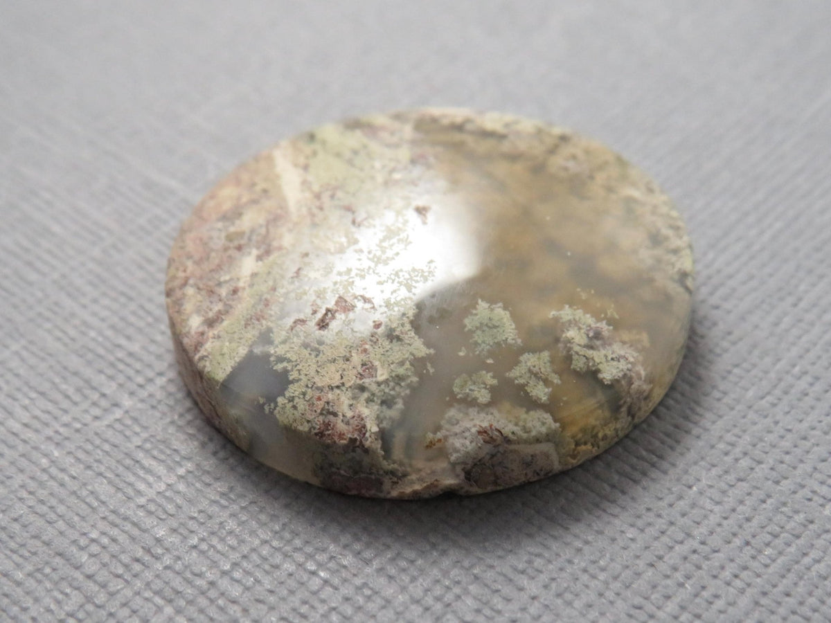 Moss Agate Round | Cabochon for Setting | 29x24mm, 39ct | Indonesia | AG361 - Gem Enthusiast