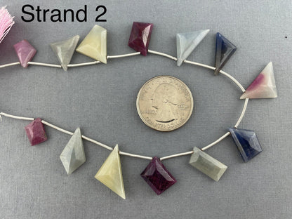Multi Sapphire Bead Strand in Geometric Shapes | Select your Strand - Gem Enthusiast