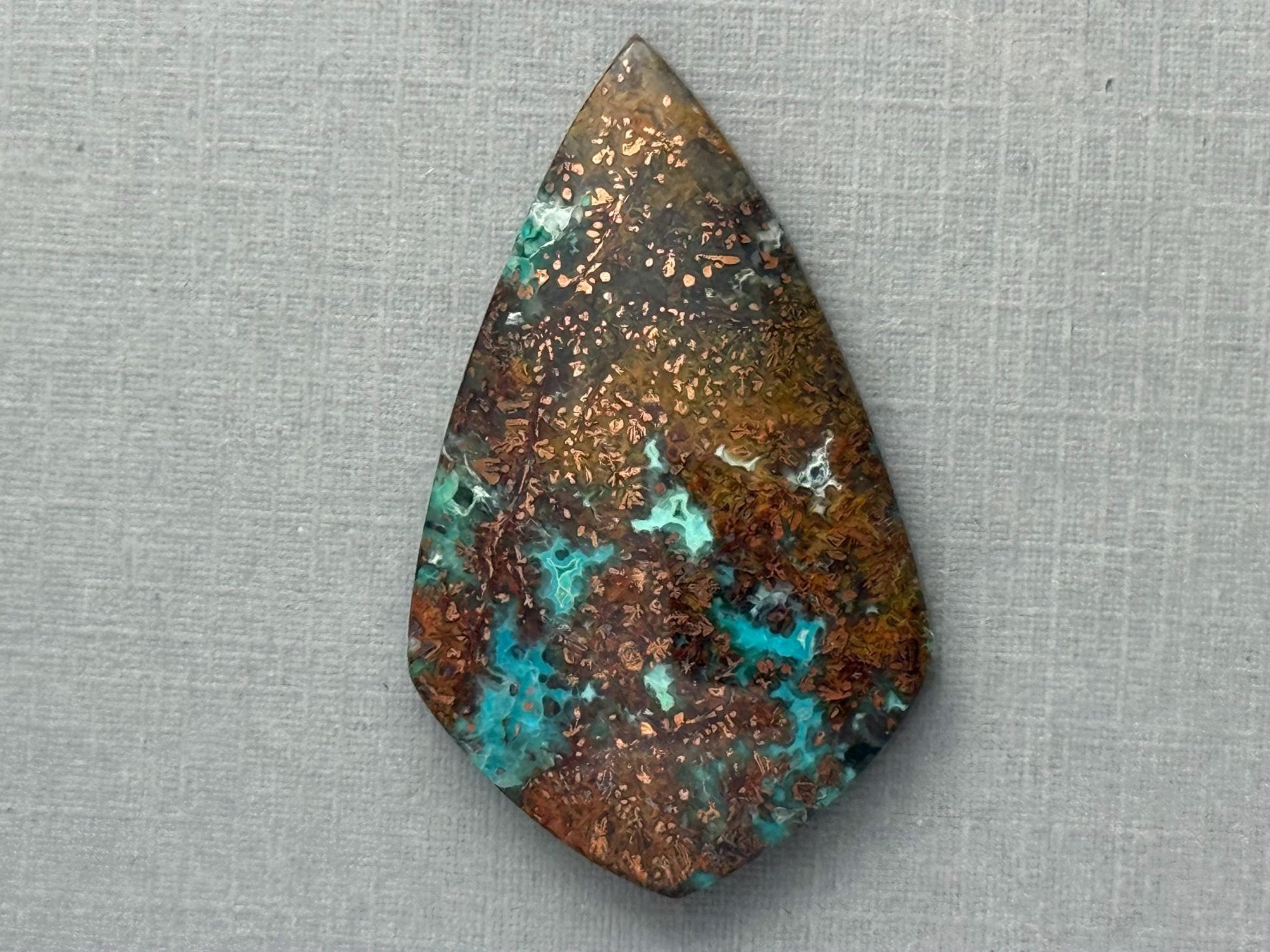Native Copper in Chrysocolla | Confetti in Chalcedony | CA327 - Gem Enthusiast