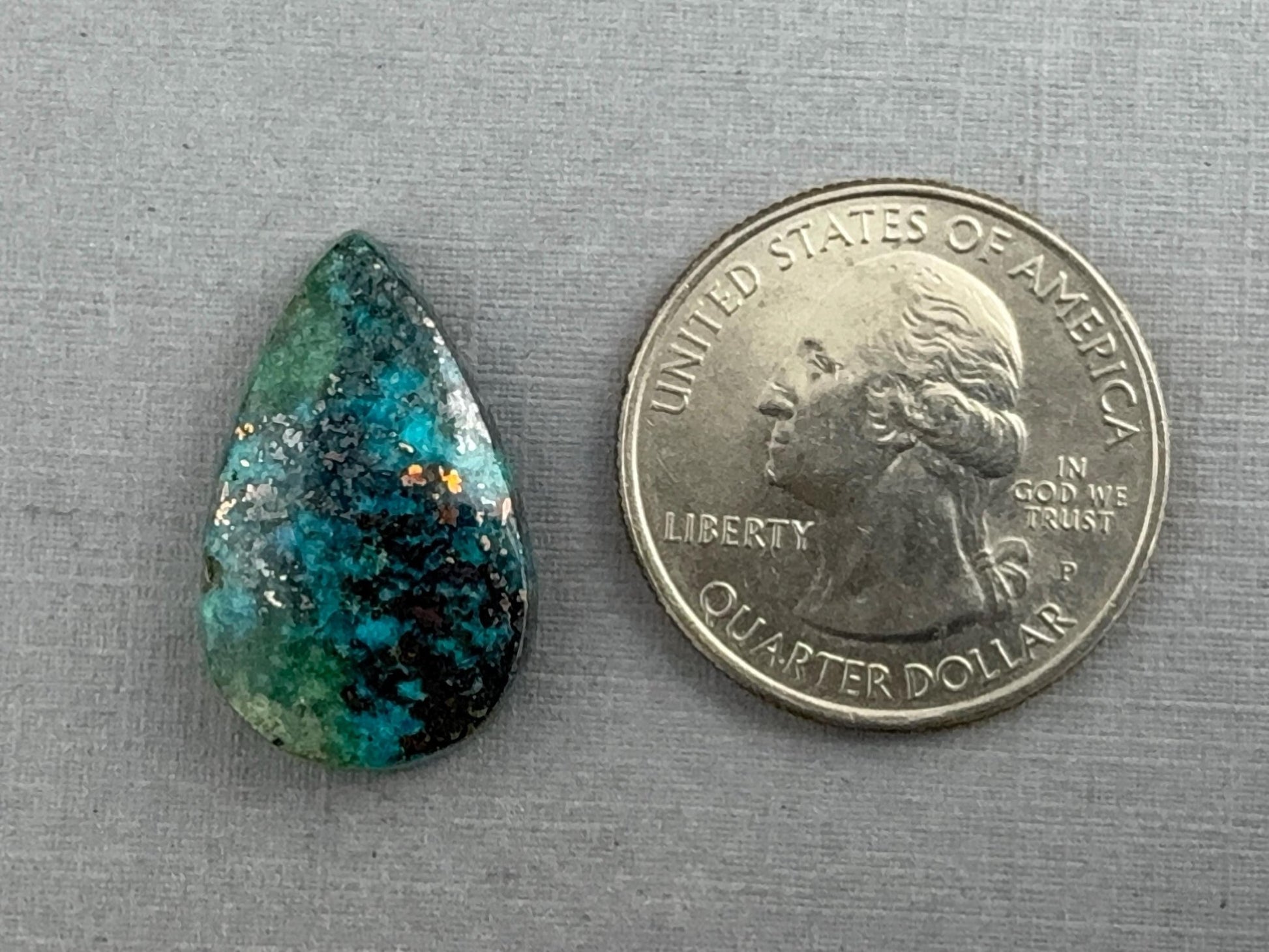 Native Copper in Chrysocolla | Natural Loose Cabochon | P229 - Gem Enthusiast
