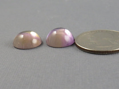 Natural Ametrine Cabochon Round Pair from Bolivia | Bolivianite | 13x13mm, 14.45ct | QU559 - Gem Enthusiast
