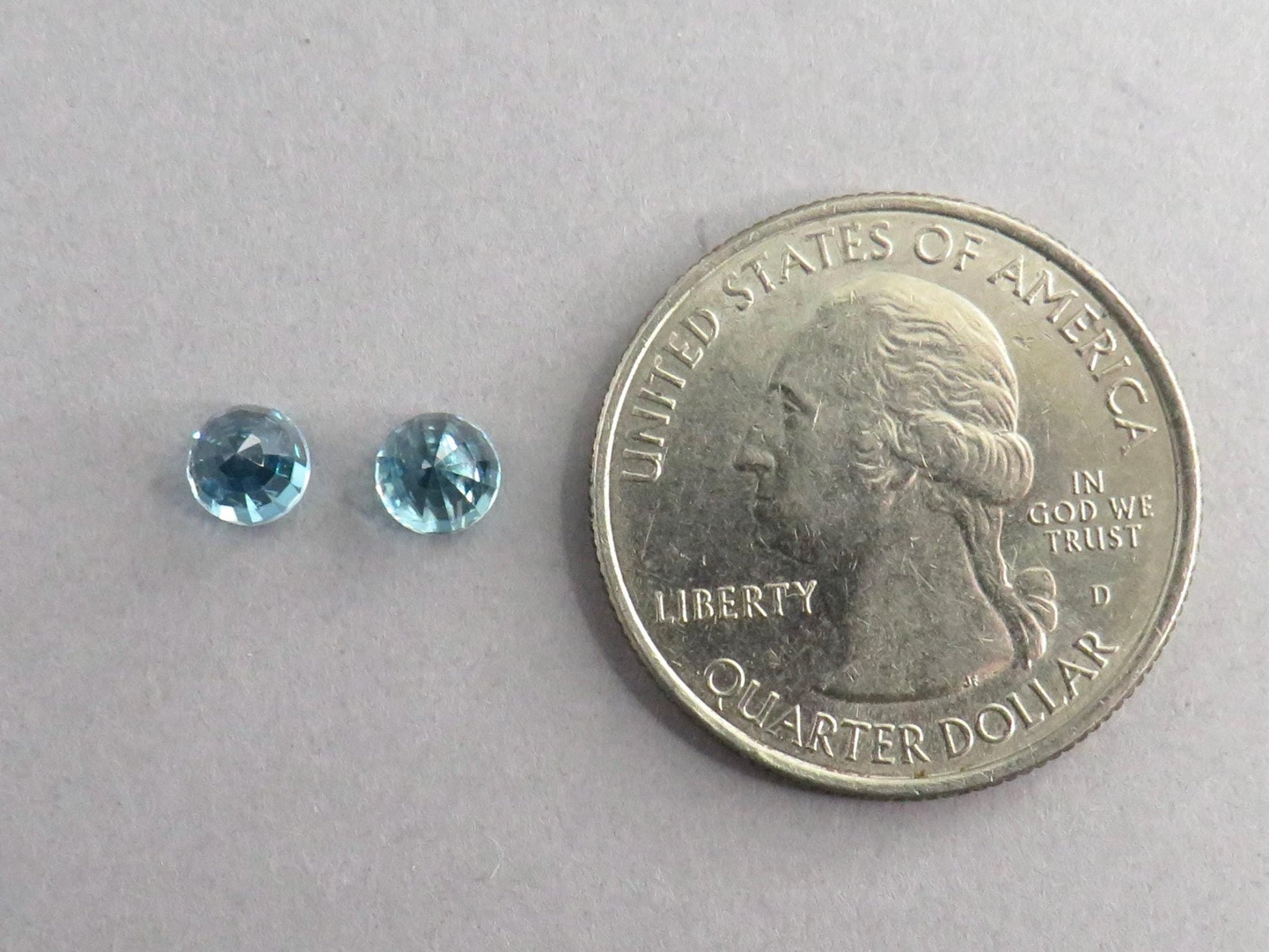 Natural Blue Zircon | 5mm Faceted Round Pair | ZC103 - Gem Enthusiast