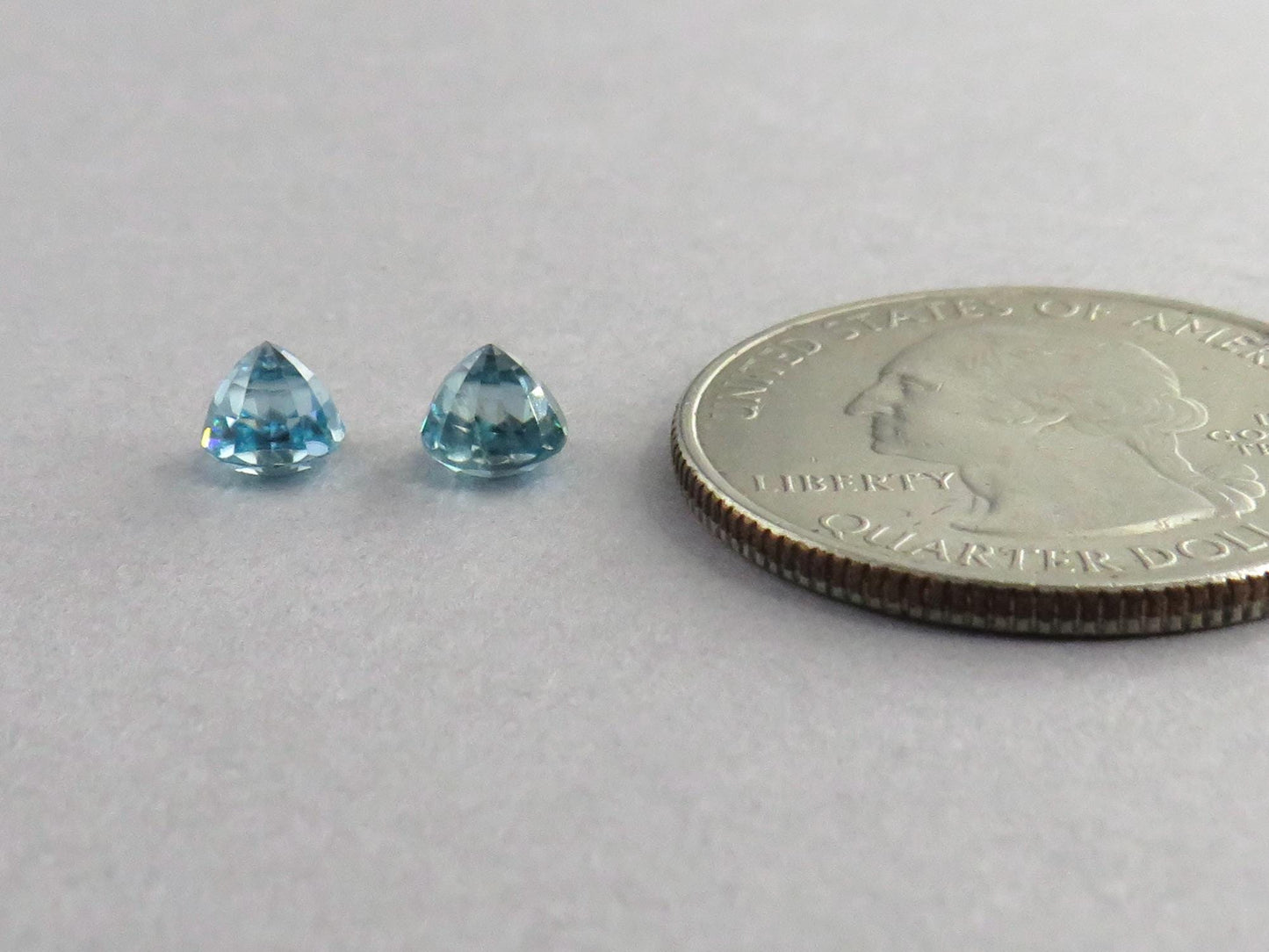 Natural Blue Zircon | 5mm Faceted Round Pair | ZC103 - Gem Enthusiast