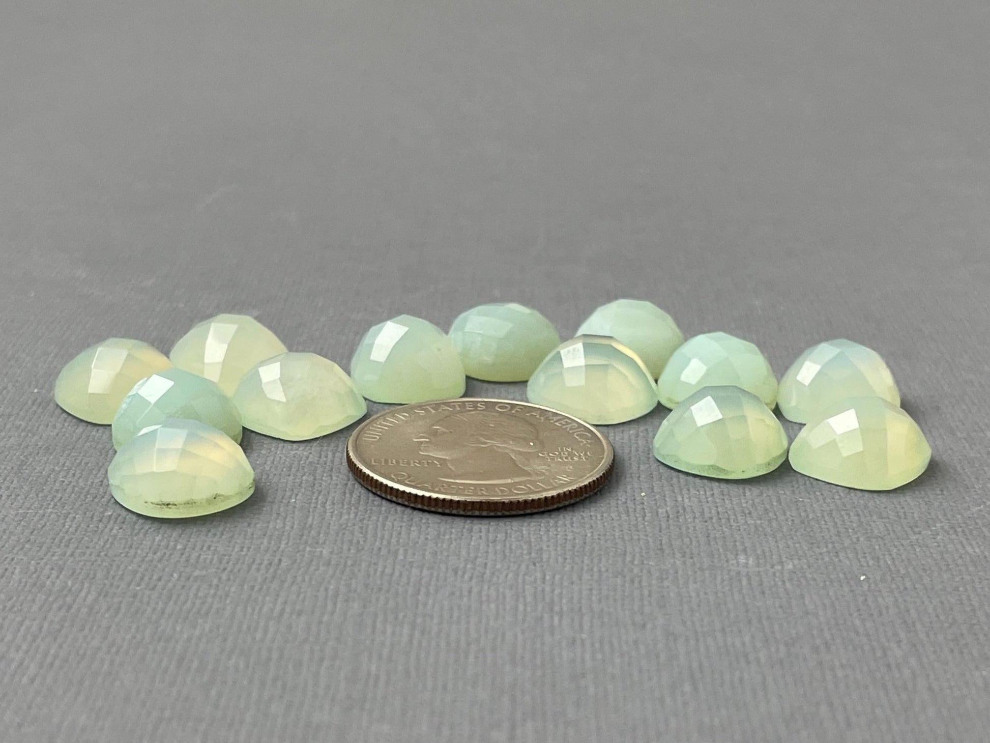 Natural Chalcedony | 12mm | Cushion Checker Cut Cabochons - Gem Enthusiast