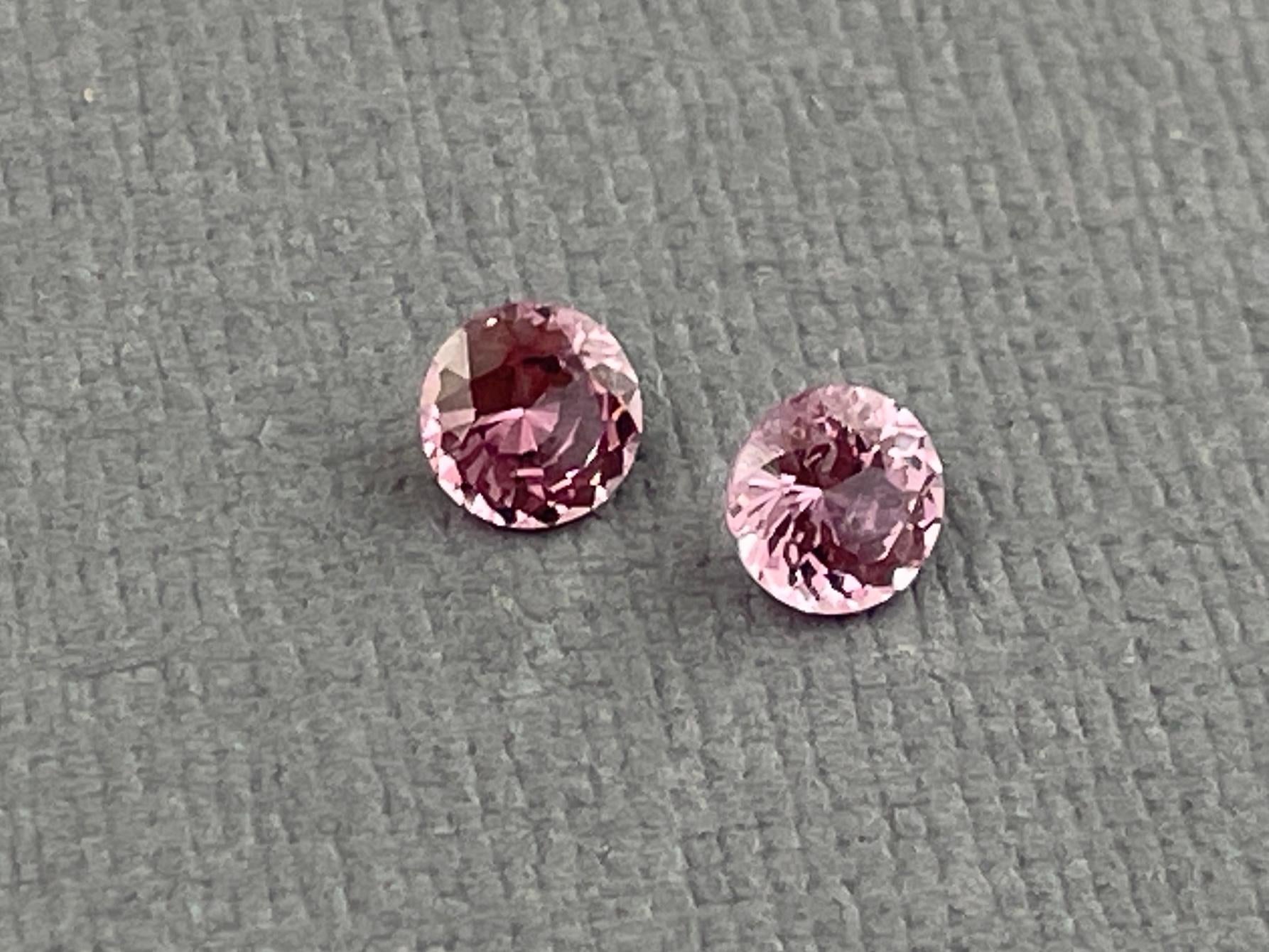 Natural Pink Spinel Faceted Pair Round | Natural Gemstone | 4.3 mm | SL116 - Spinel - Gem Enthusiast