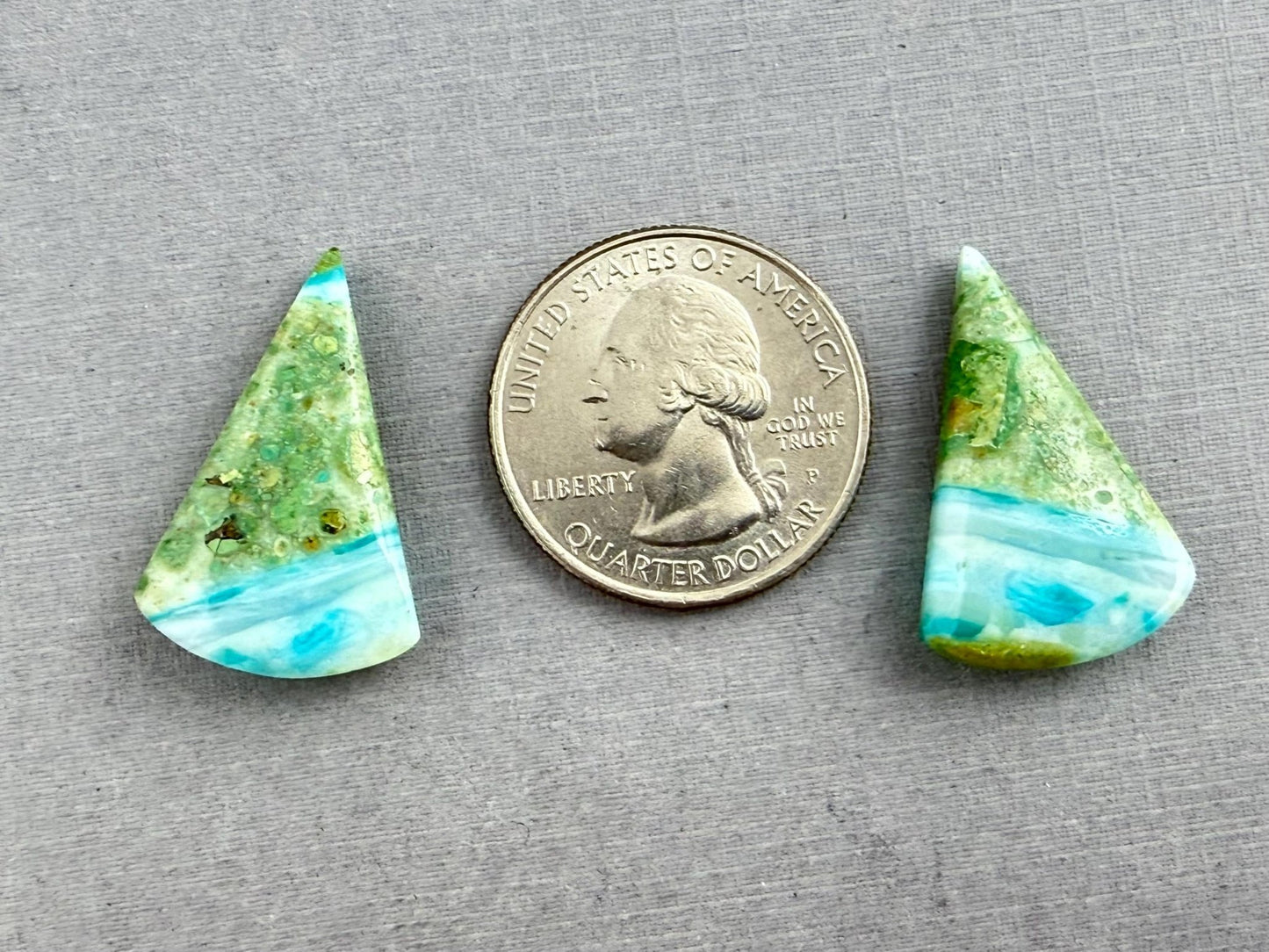 Opalized Chrysocolla Beads | Opalina Matched Pair | Natural Gemstone | B102 - Gem Enthusiast