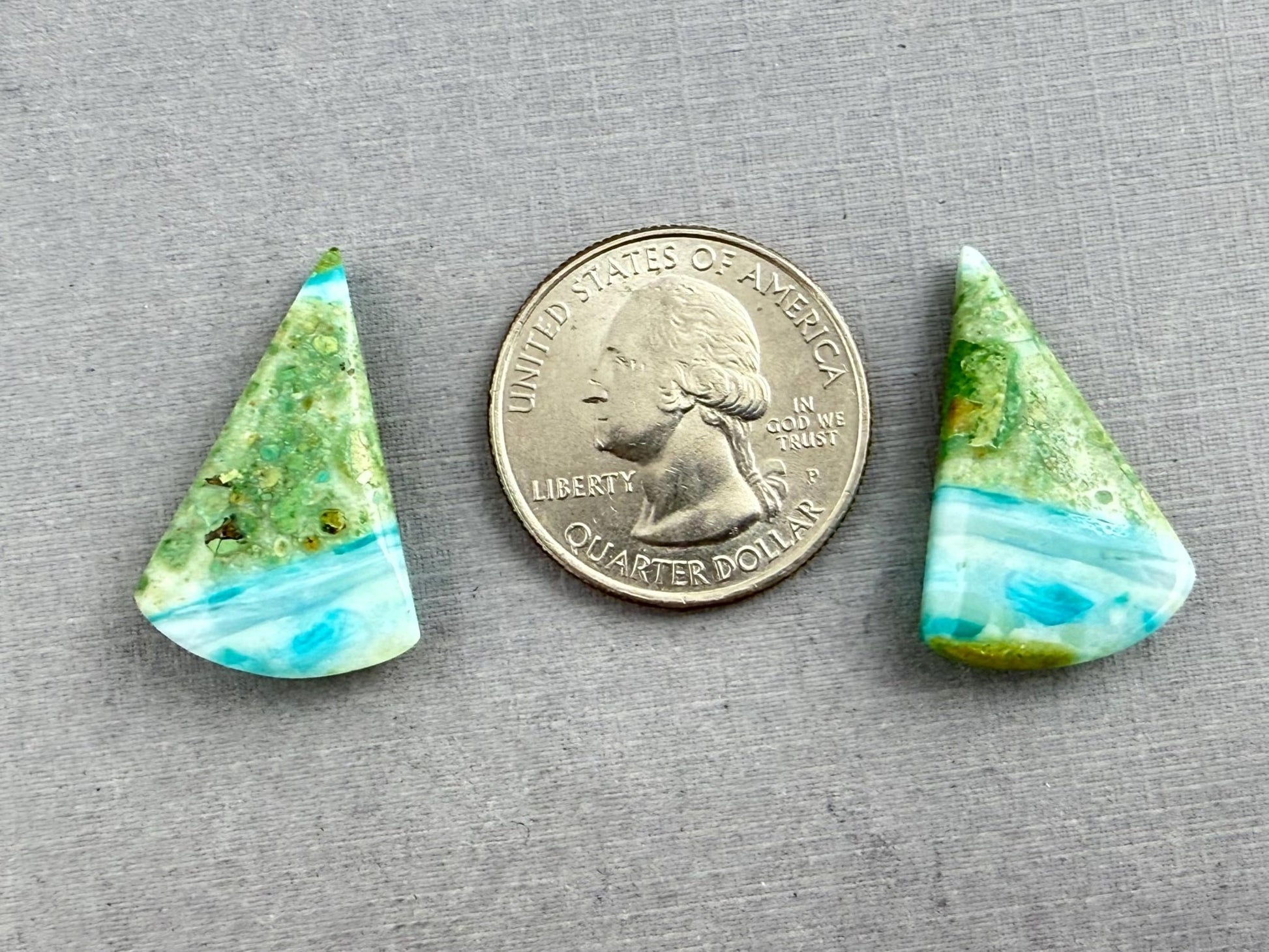 Opalized Chrysocolla Beads | Opalina Matched Pair | Natural Gemstone | B102 - Gem Enthusiast