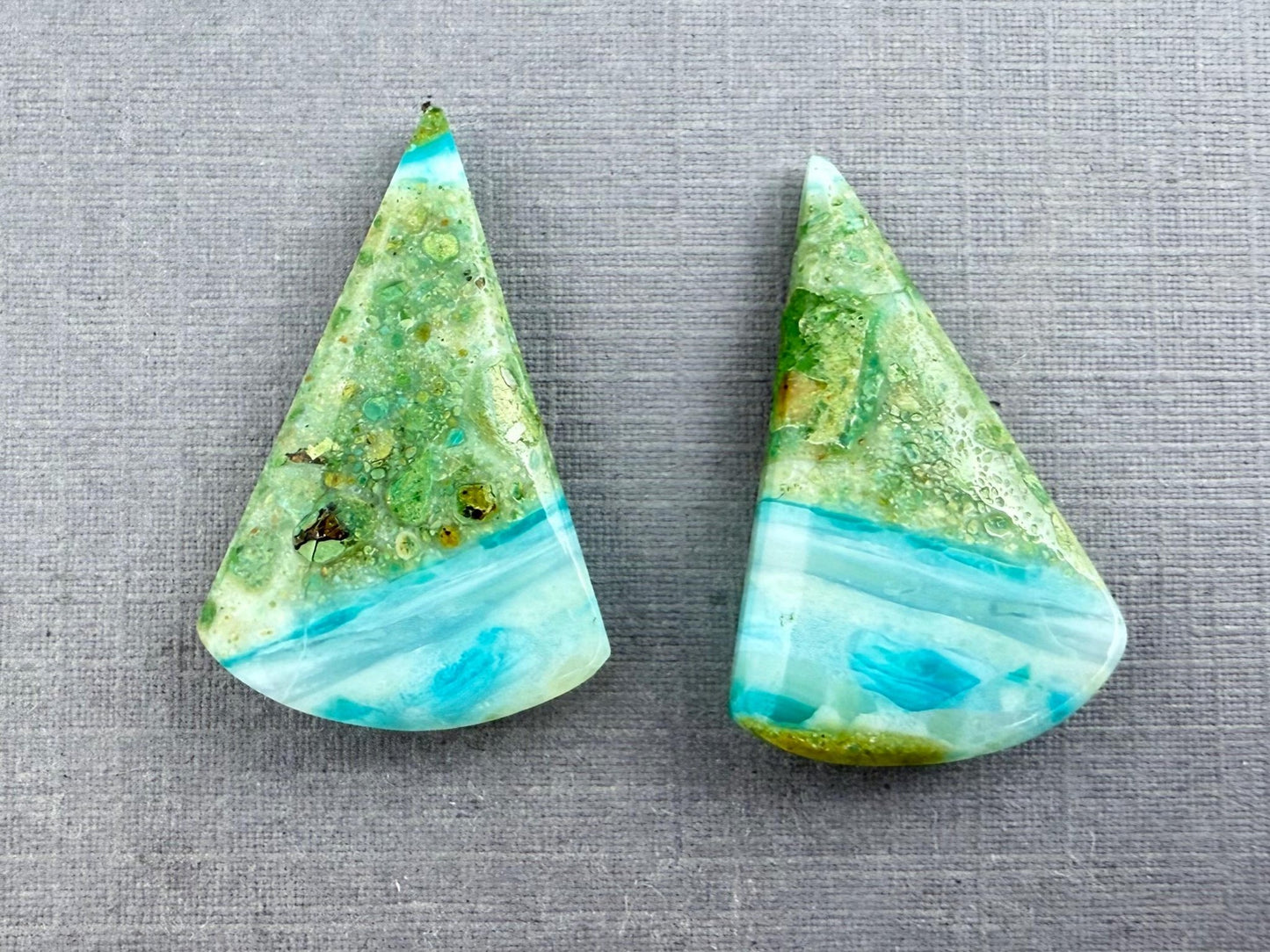 Opalized Chrysocolla Beads | Opalina Matched Pair | Natural Gemstone | B102 - Gem Enthusiast