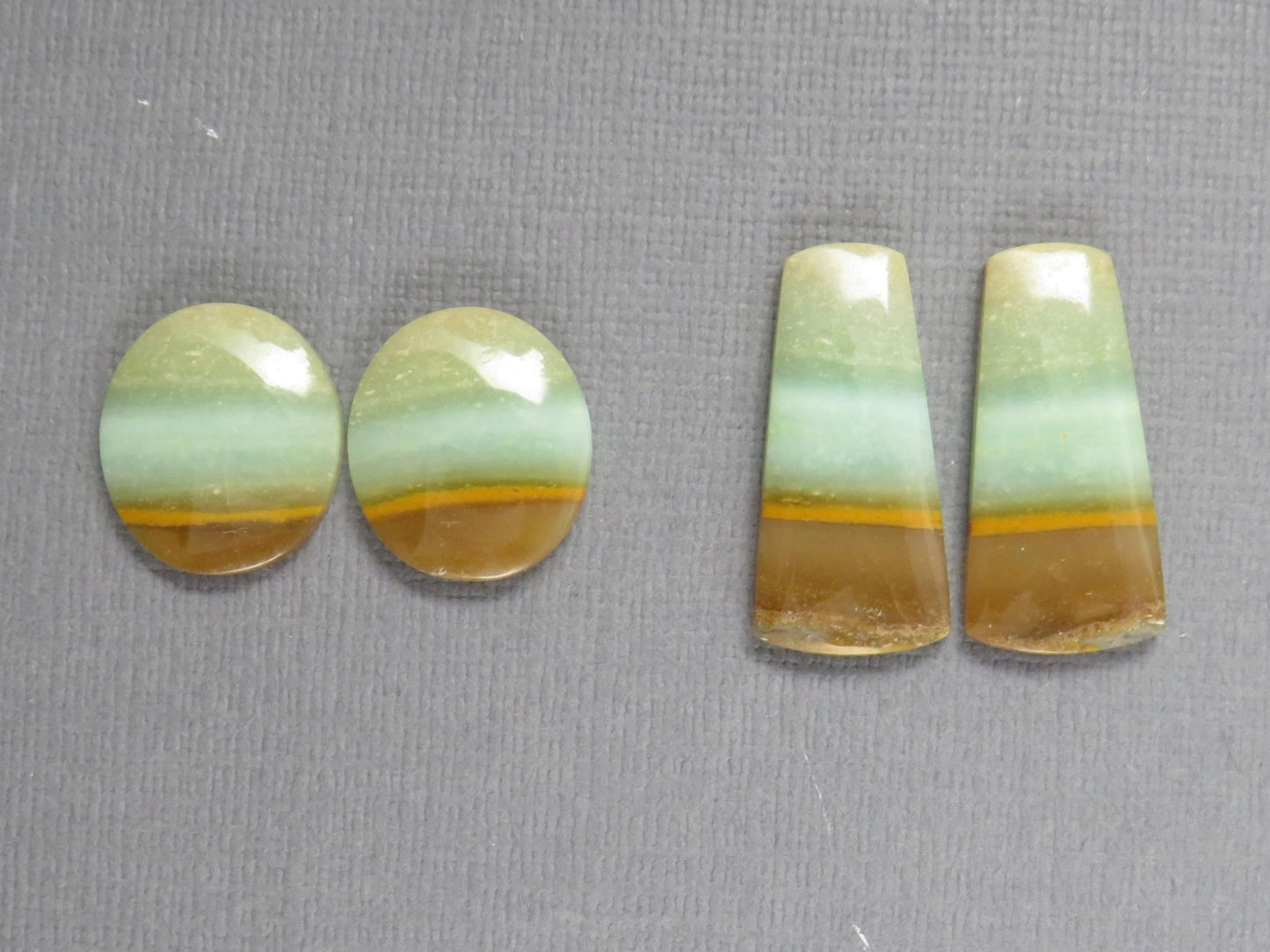 Opalized Wood Cabochons | 2 Pair Lot | 15.8–24mm | Indonesia | WO257 - Gem Enthusiast