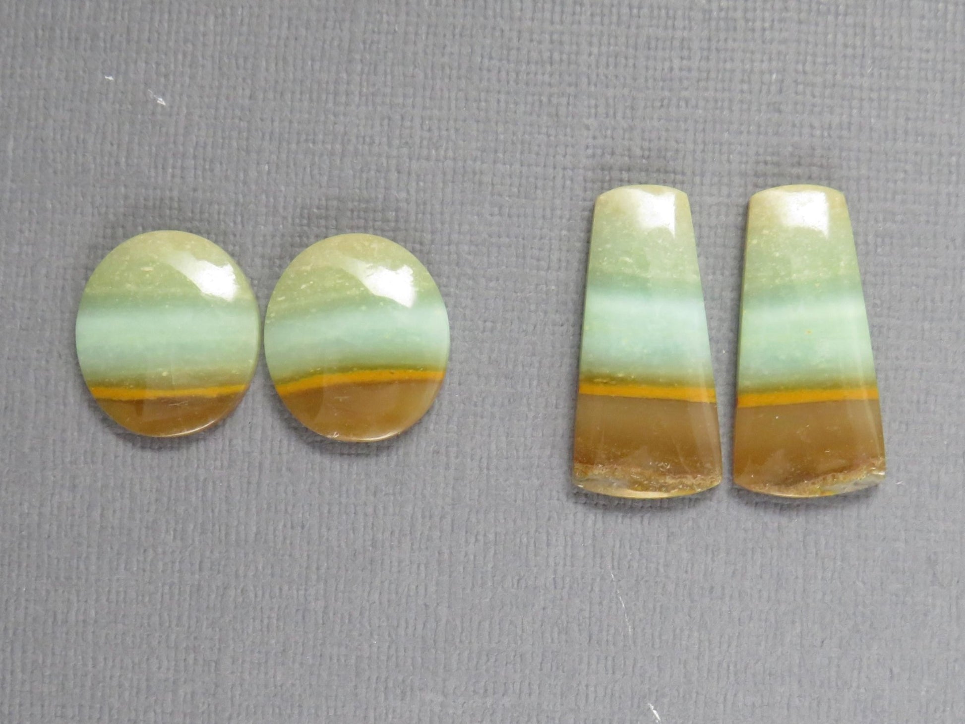 Opalized Wood Cabochons | 2 Pair Lot | 15.8–24mm | Indonesia | WO257 - Gem Enthusiast