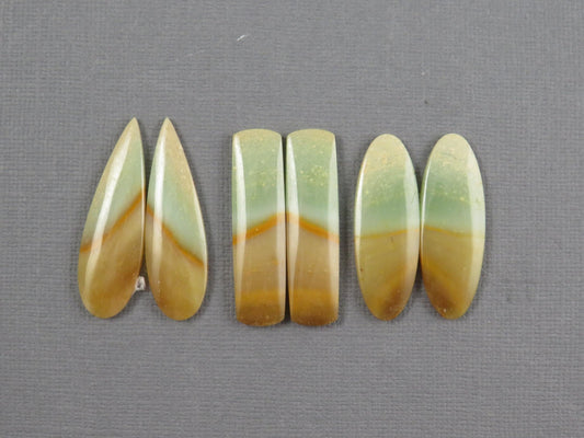 Opalized Wood Pair Lot | 29–32mm | 3 pairs | Indonesia | WO256 - Gem Enthusiast