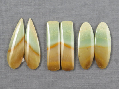 Opalized Wood Pair Lot | 29–32mm | 3 pairs | Indonesia | WO256 - Gem Enthusiast