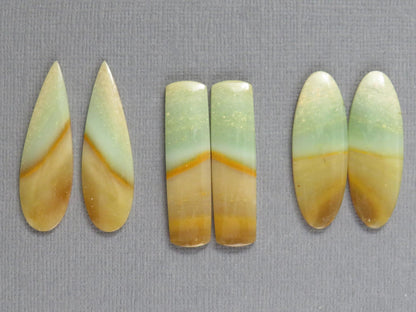 Opalized Wood Pair Lot | 29–32mm | 3 pairs | Indonesia | WO256 - Gem Enthusiast