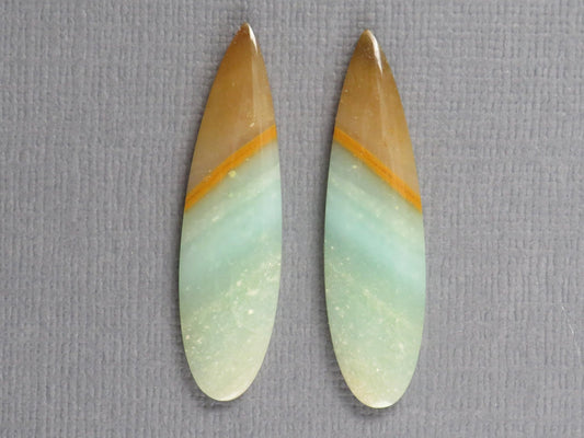 Opalized Wood Pair | Petrified Wood Opal | 35x9mm, 13.9ct | Indonesia | WO258 - Gem Enthusiast