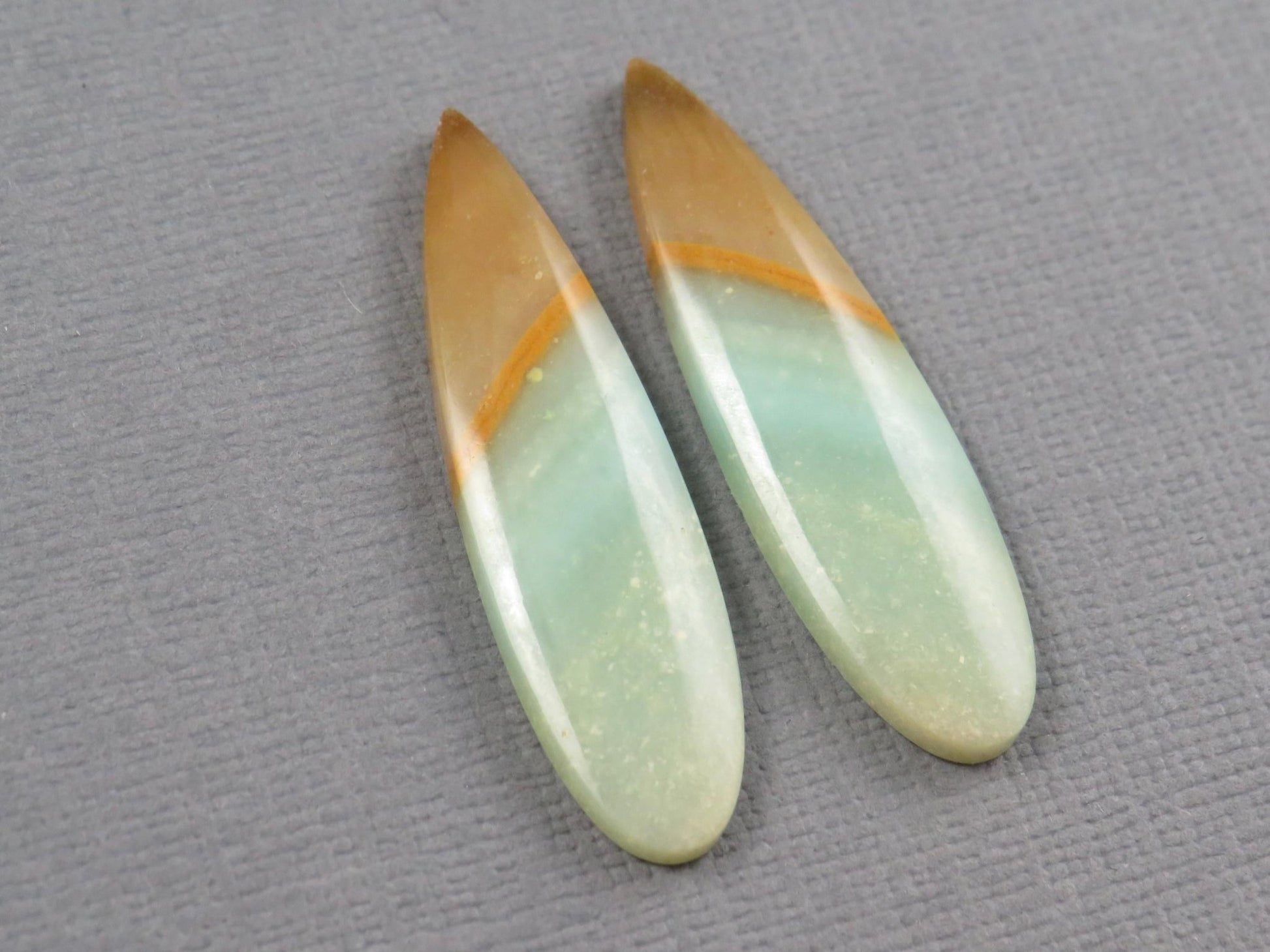 Opalized Wood Pair | Petrified Wood Opal | 35x9mm, 13.9ct | Indonesia | WO258 - Gem Enthusiast