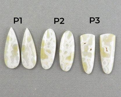 Orbicular Agate Cabochon | Eye Agate | 33.5–34mm, avg 25ct | Per Pair | Indonesia | OA108 - Gem Enthusiast