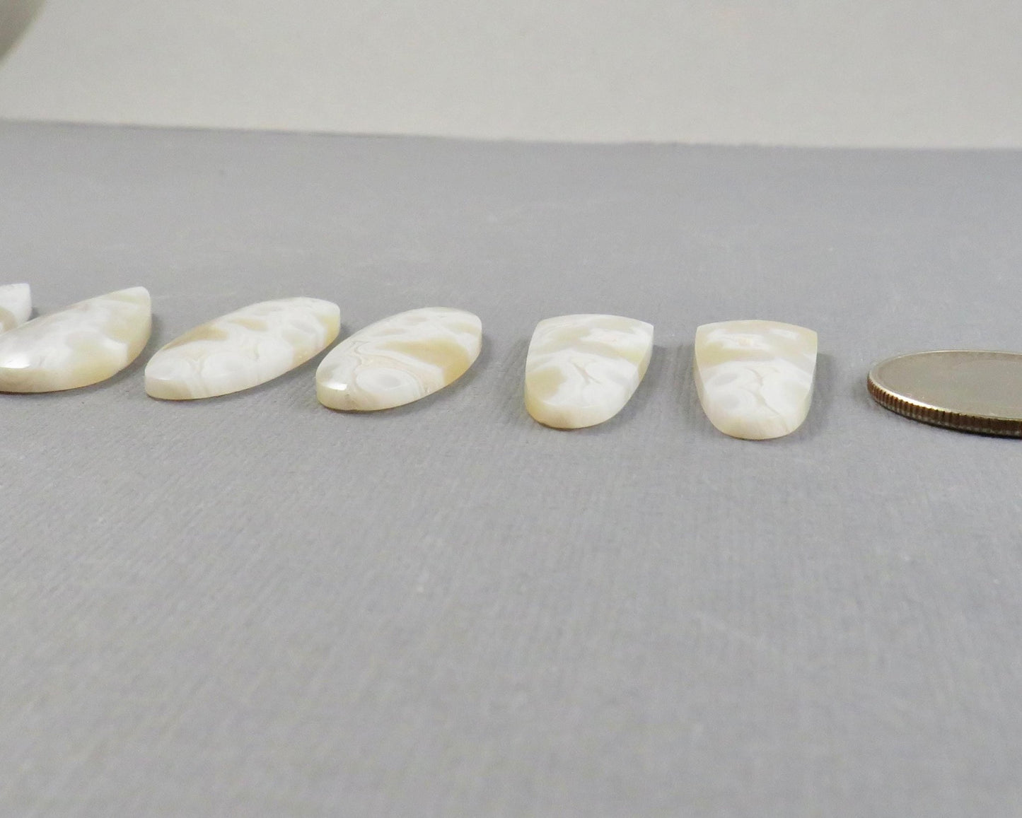 Orbicular Agate Cabochon | Eye Agate | 33.5–34mm, avg 25ct | Per Pair | Indonesia | OA108 - Gem Enthusiast