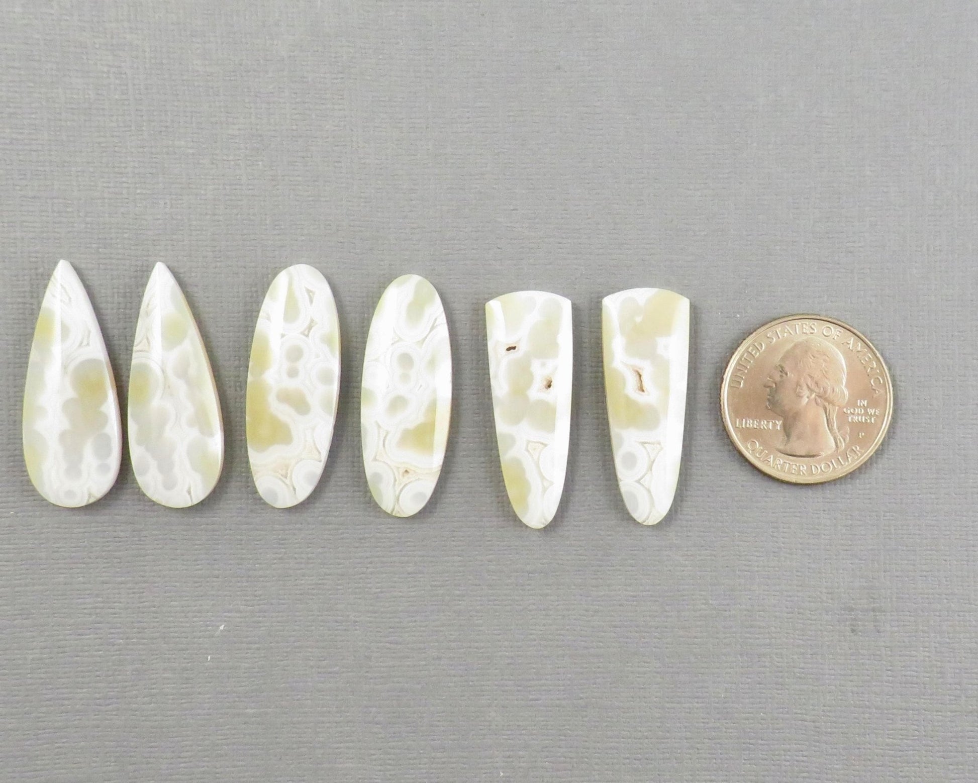 Orbicular Agate Cabochon | Eye Agate | 33.5–34mm, avg 25ct | Per Pair | Indonesia | OA108 - Gem Enthusiast