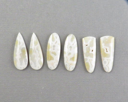 Orbicular Agate Cabochon | Eye Agate | 33.5–34mm, avg 25ct | Per Pair | Indonesia | OA108 - Gem Enthusiast