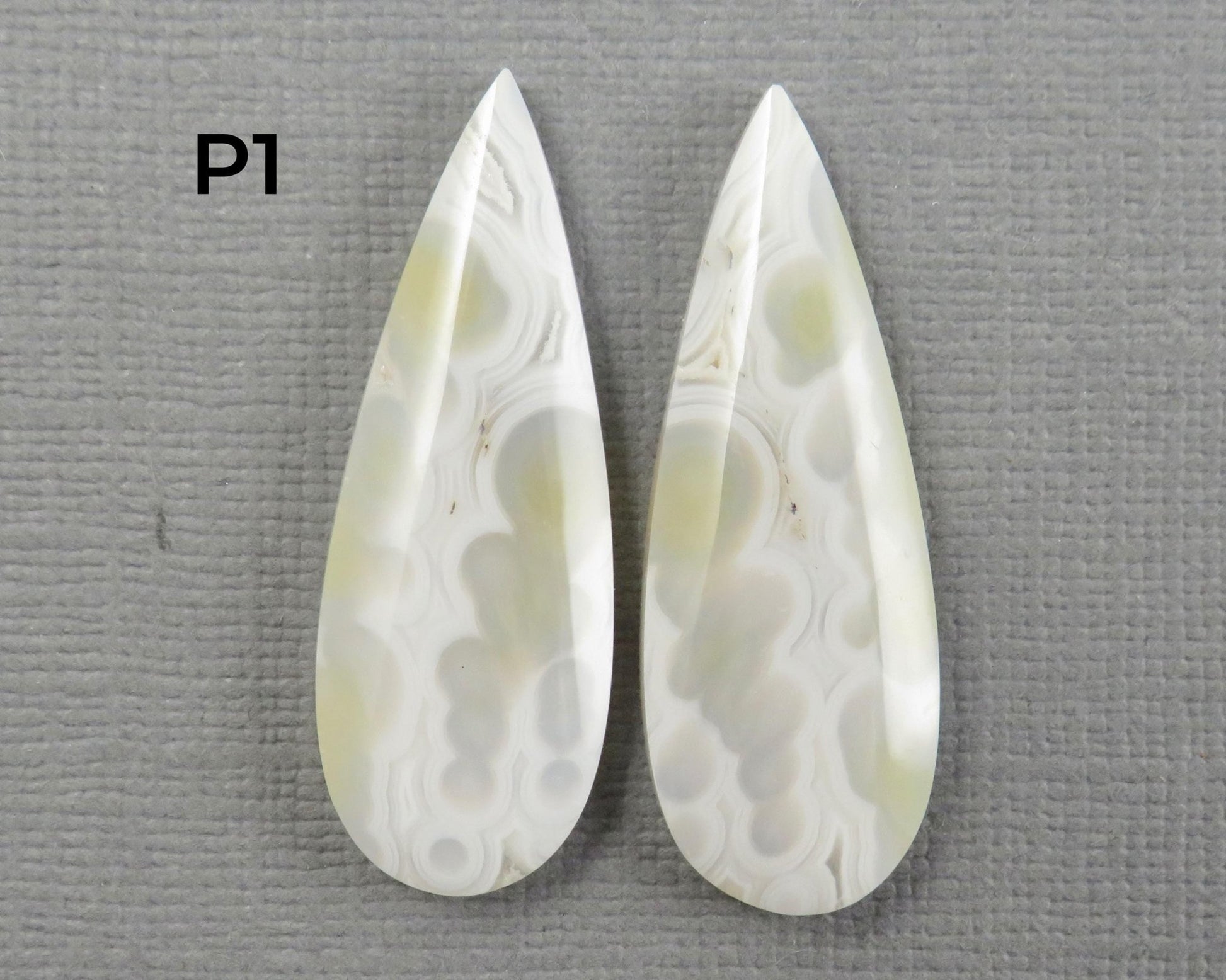 Orbicular Agate Cabochon | Eye Agate | 33.5–34mm, avg 25ct | Per Pair | Indonesia | OA108 - Gem Enthusiast