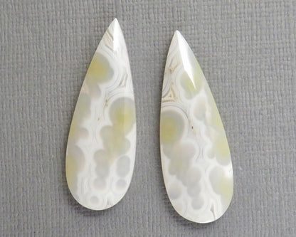 Orbicular Agate Cabochon | Eye Agate | 33.5–34mm, avg 25ct | Per Pair | Indonesia | OA108 - Gem Enthusiast