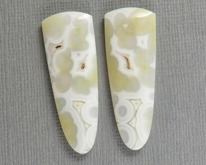 Orbicular Agate Cabochon | Eye Agate | 33.5–34mm, avg 25ct | Per Pair | Indonesia | OA108 - Gem Enthusiast