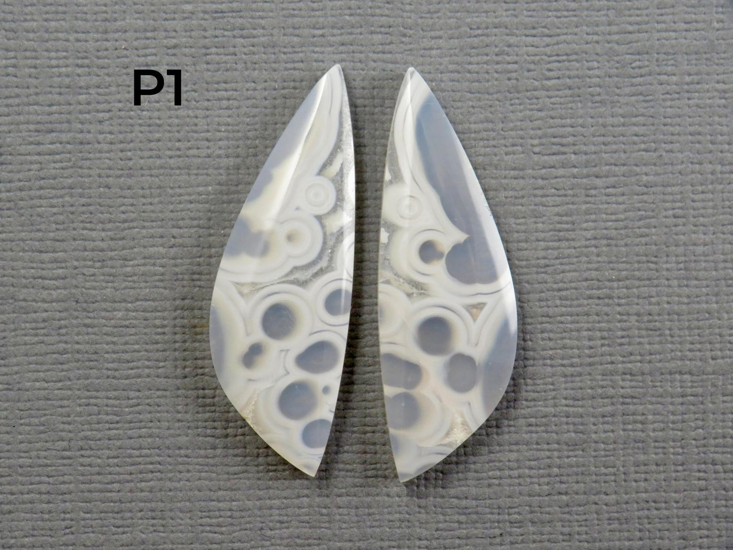 Orbicular Agate Cabochon Freeform | Eye Agate | 33mm, avg 18.87ct | Per Pair | Indonesia | OA109 - Gem Enthusiast