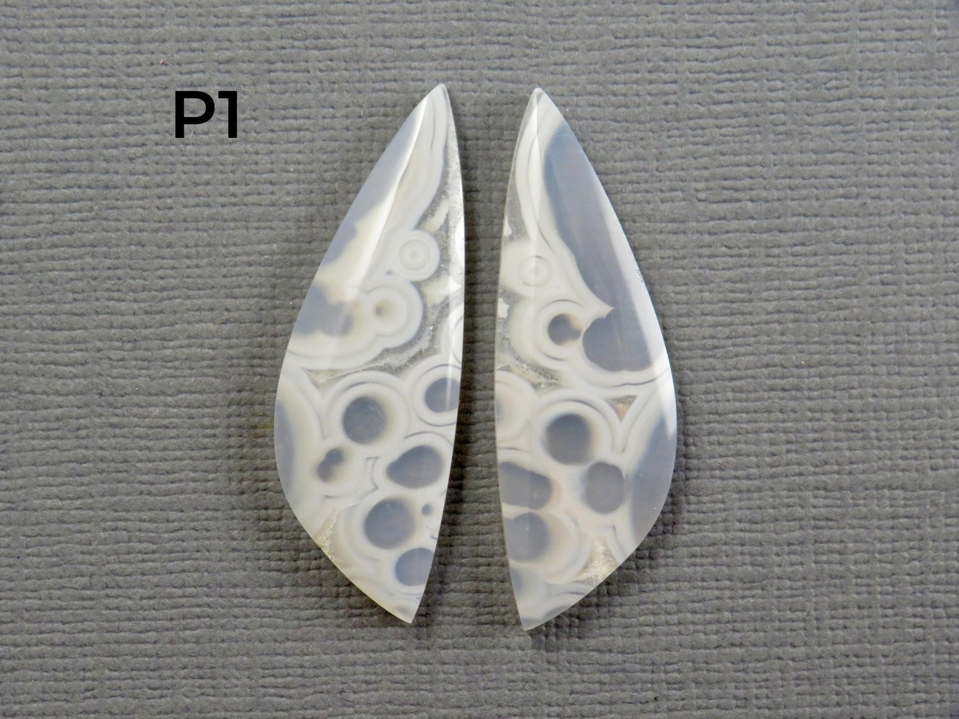 Orbicular Agate Cabochon Freeform | Eye Agate | 33mm, avg 18.87ct | Per Pair | Indonesia | OA109 - Gem Enthusiast