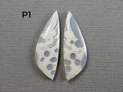Orbicular Agate Cabochon Freeform | Eye Agate | 33mm, avg 18.87ct | Per Pair | Indonesia | OA109 - Gem Enthusiast