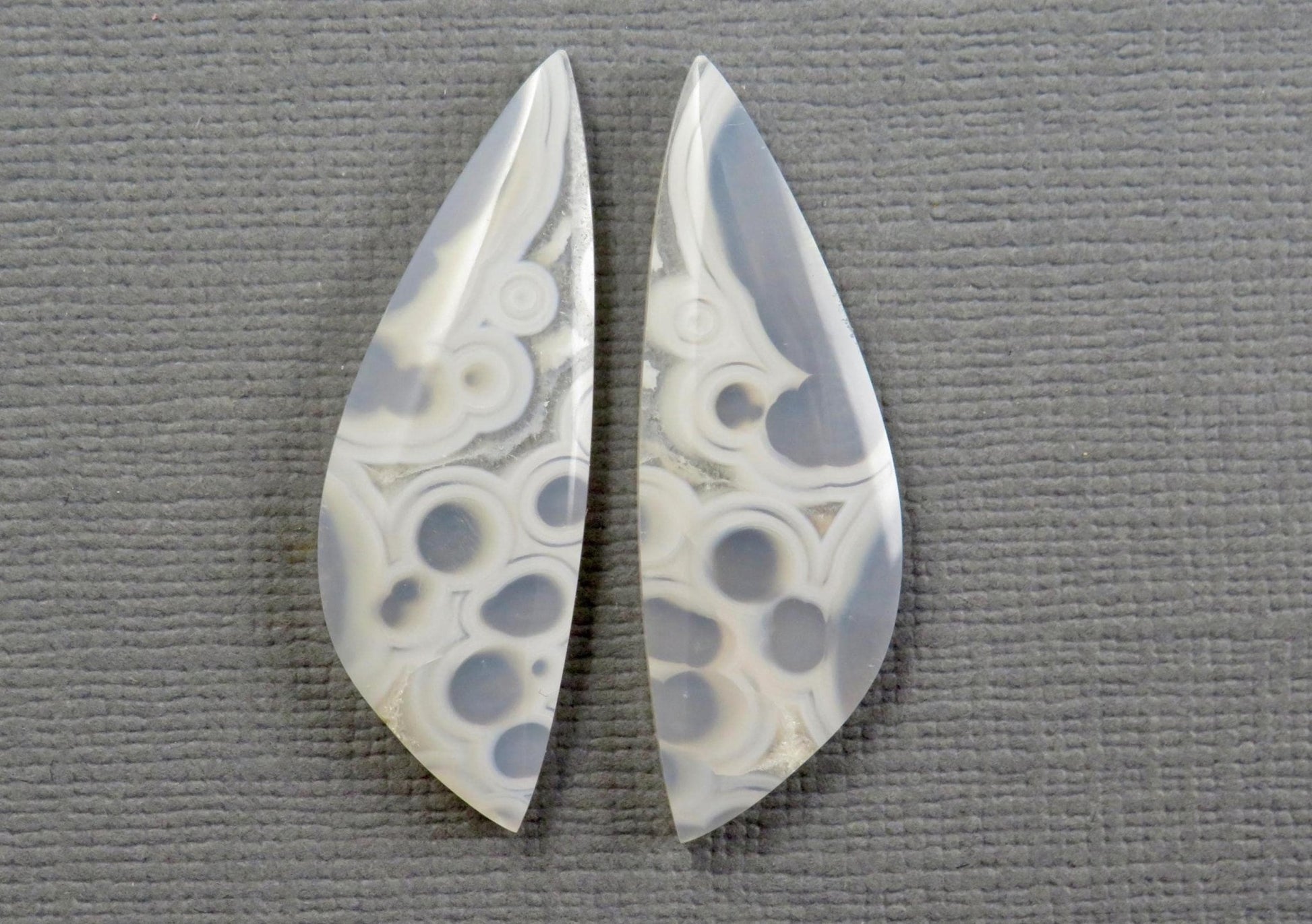 Orbicular Agate Cabochon Freeform | Eye Agate | 33mm, avg 18.87ct | Per Pair | Indonesia | OA109 - Gem Enthusiast