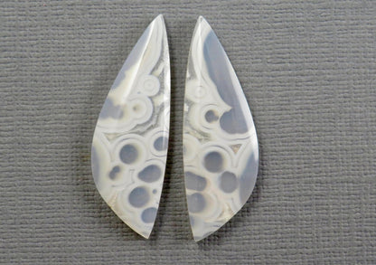 Orbicular Agate Cabochon Freeform | Eye Agate | 33mm, avg 18.87ct | Per Pair | Indonesia | OA109 - Gem Enthusiast