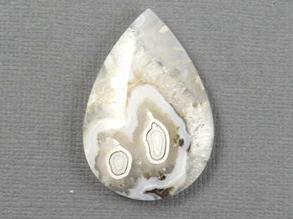 Orbicular Agate Cabochon Pear | Eye Agate | 33x22mm, 28.4ct | Indonesia | OA102 - Gem Enthusiast