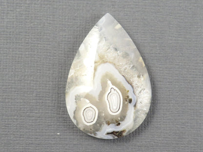 Orbicular Agate Cabochon Pear | Eye Agate | 33x22mm, 28.4ct | Indonesia | OA102 - Gem Enthusiast