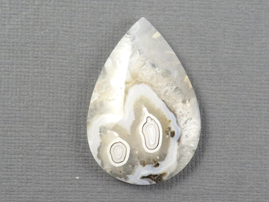 Orbicular Agate Cabochon Pear | Eye Agate | 33x22mm, 28.4ct | Indonesia | OA102 - Gem Enthusiast