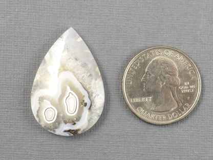Orbicular Agate Cabochon Pear | Eye Agate | 33x22mm, 28.4ct | Indonesia | OA102 - Gem Enthusiast