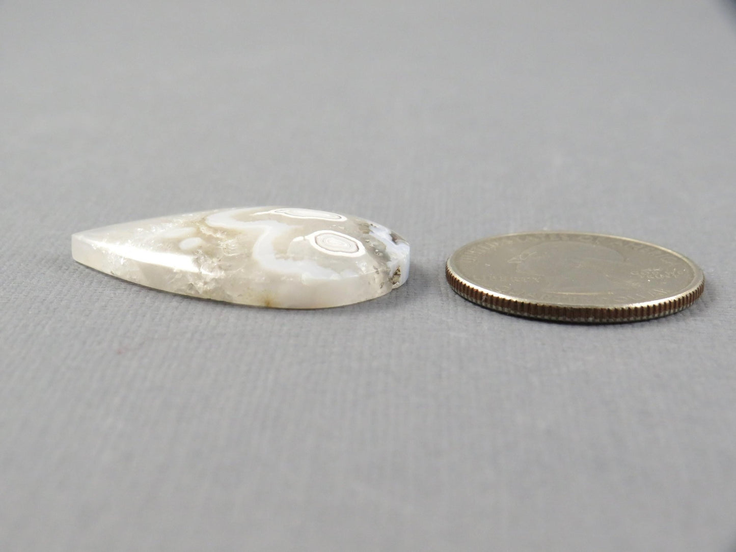 Orbicular Agate Cabochon Pear | Eye Agate | 33x22mm, 28.4ct | Indonesia | OA102 - Gem Enthusiast