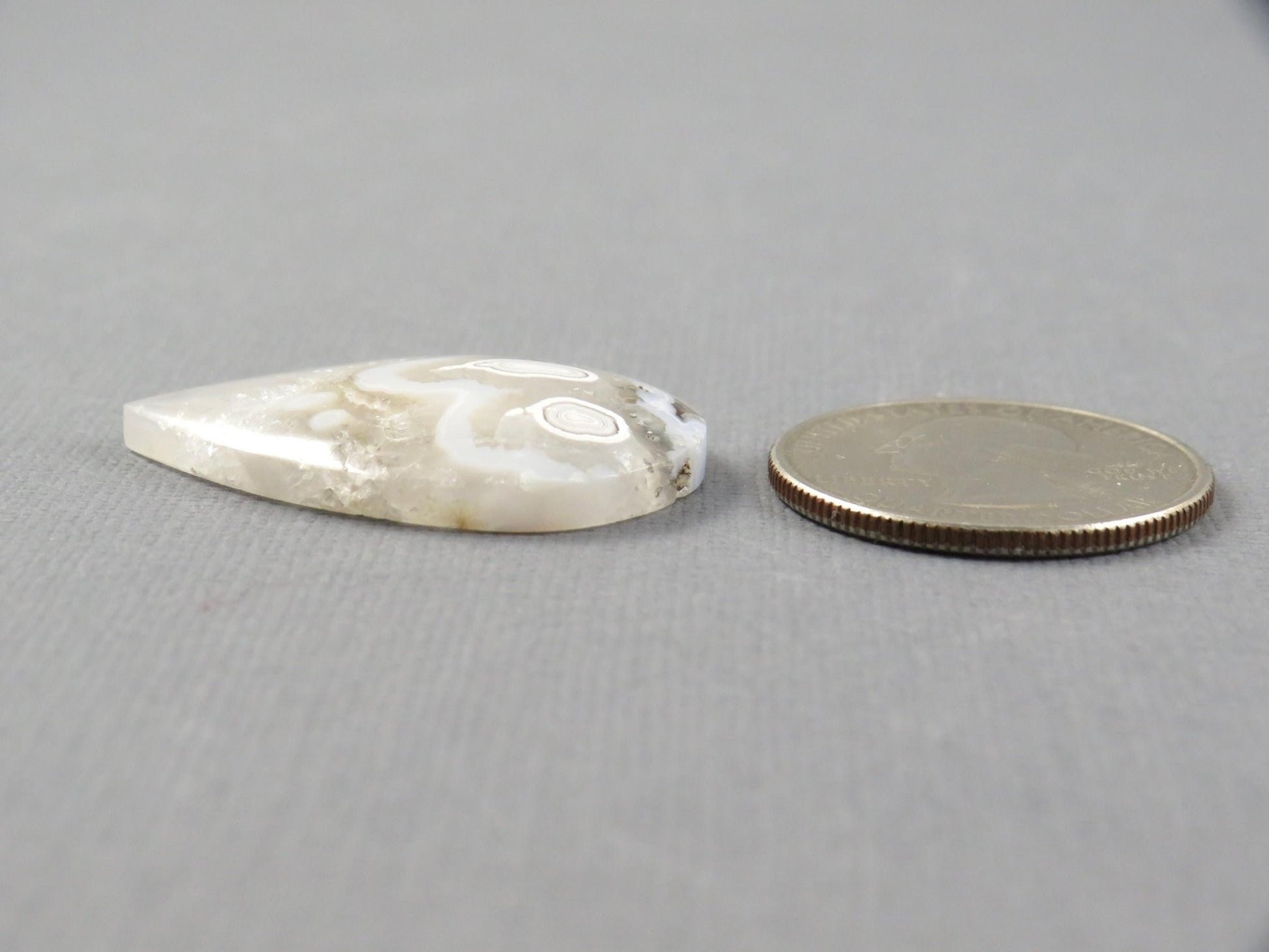 Orbicular Agate Cabochon Pear | Eye Agate | 33x22mm, 28.4ct | Indonesia | OA102 - Gem Enthusiast
