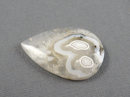 Orbicular Agate Cabochon Pear | Eye Agate | 33x22mm, 28.4ct | Indonesia | OA102 - Gem Enthusiast