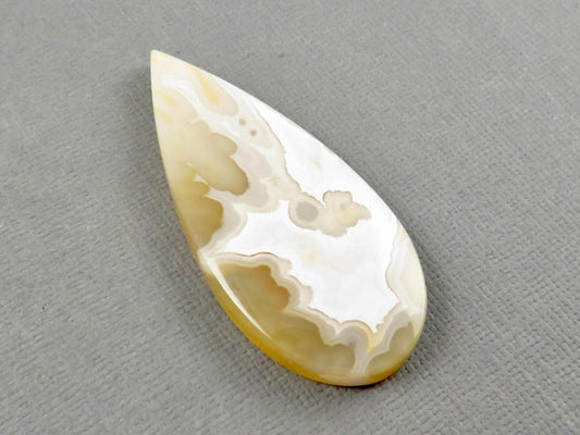 Orbicular Agate Cabochon Pear | Eye Agate | 48x22mm, 42ct | Indonesia | OA110 - Gem Enthusiast