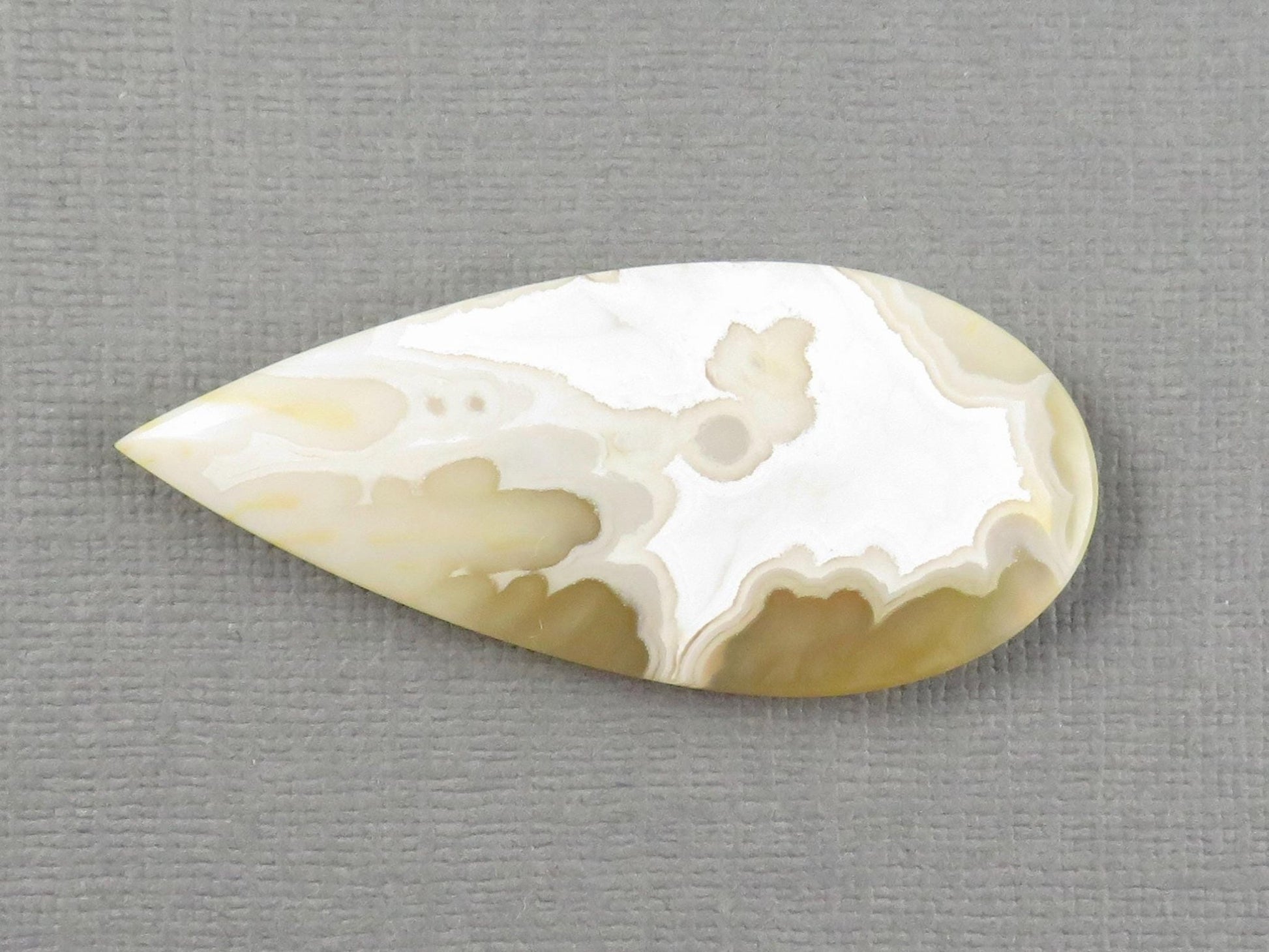 Orbicular Agate Cabochon Pear | Eye Agate | 48x22mm, 42ct | Indonesia | OA110 - Gem Enthusiast