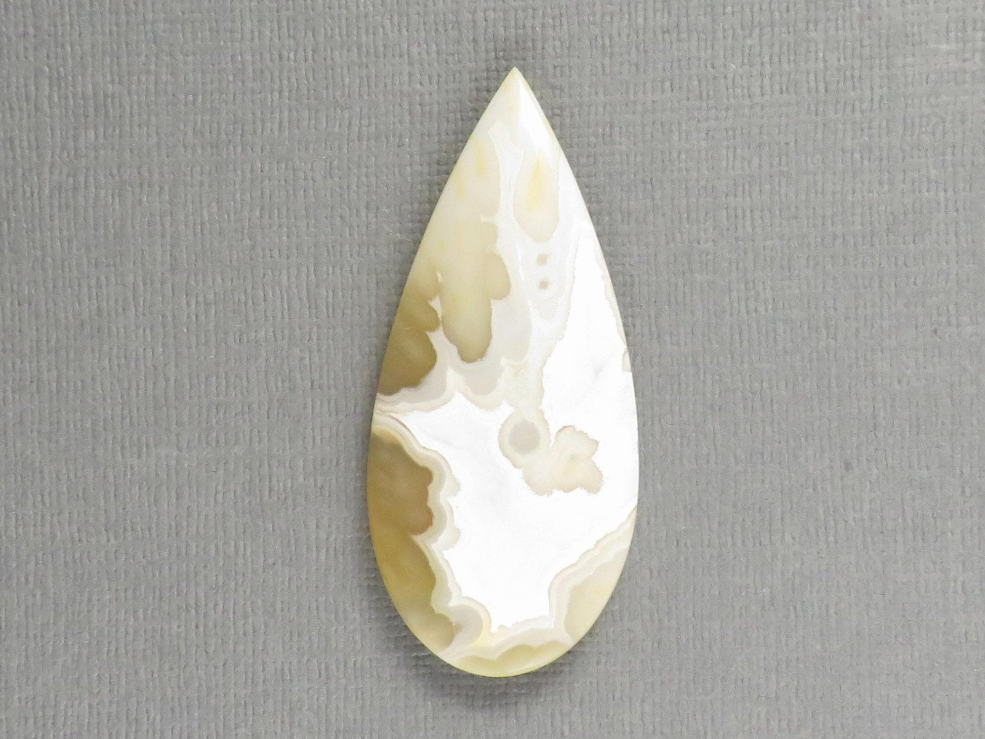Orbicular Agate Cabochon Pear | Eye Agate | 48x22mm, 42ct | Indonesia | OA110 - Gem Enthusiast