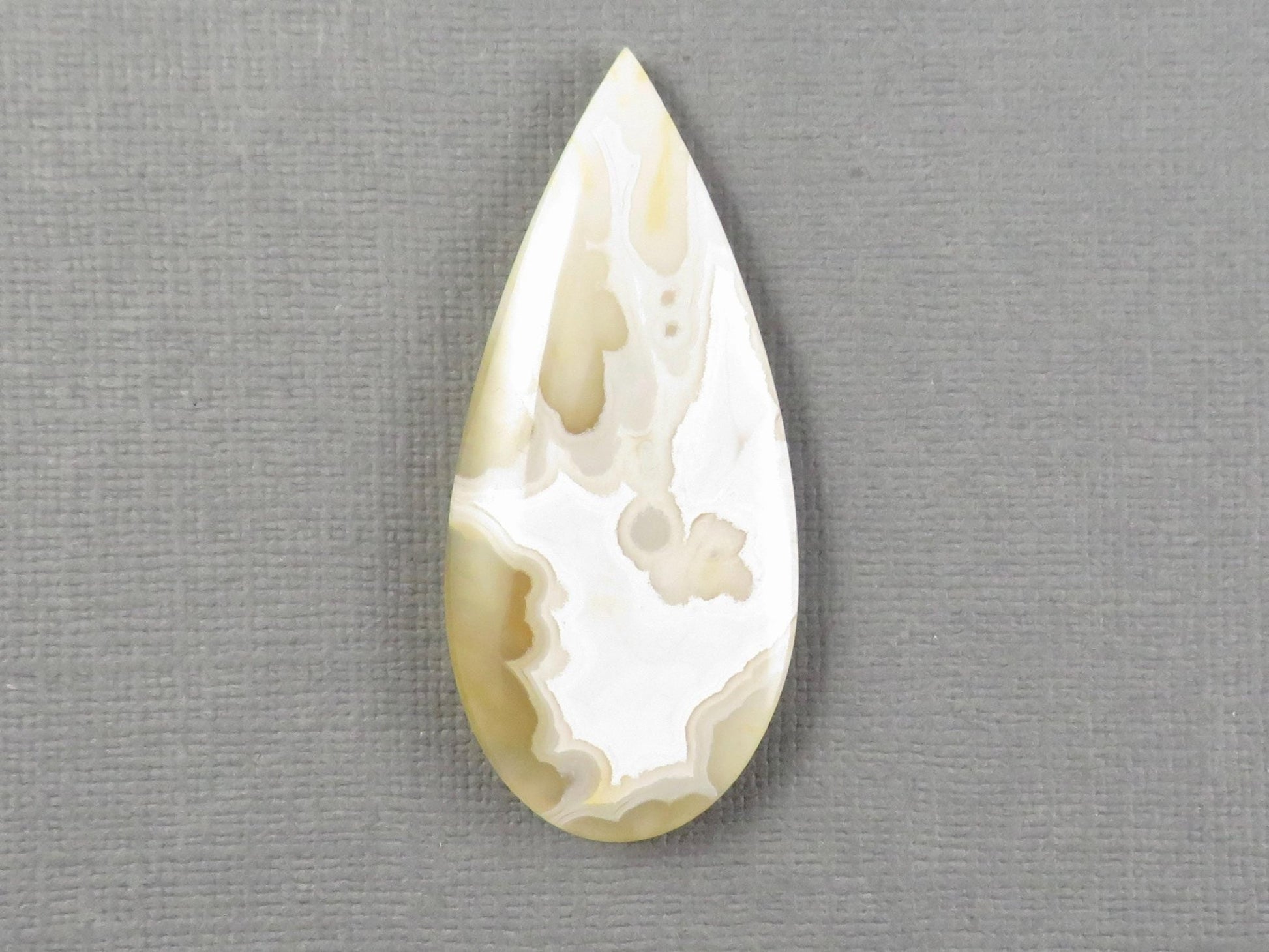 Orbicular Agate Cabochon Pear | Eye Agate | 48x22mm, 42ct | Indonesia | OA110 - Gem Enthusiast