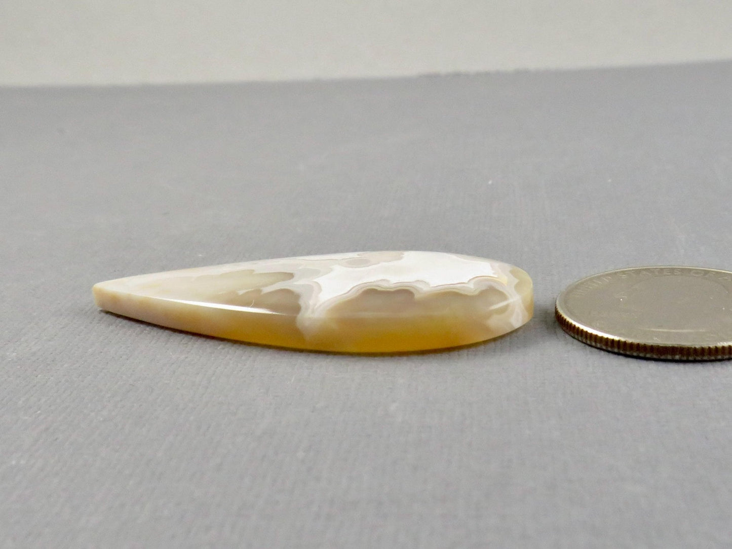 Orbicular Agate Cabochon Pear | Eye Agate | 48x22mm, 42ct | Indonesia | OA110 - Gem Enthusiast