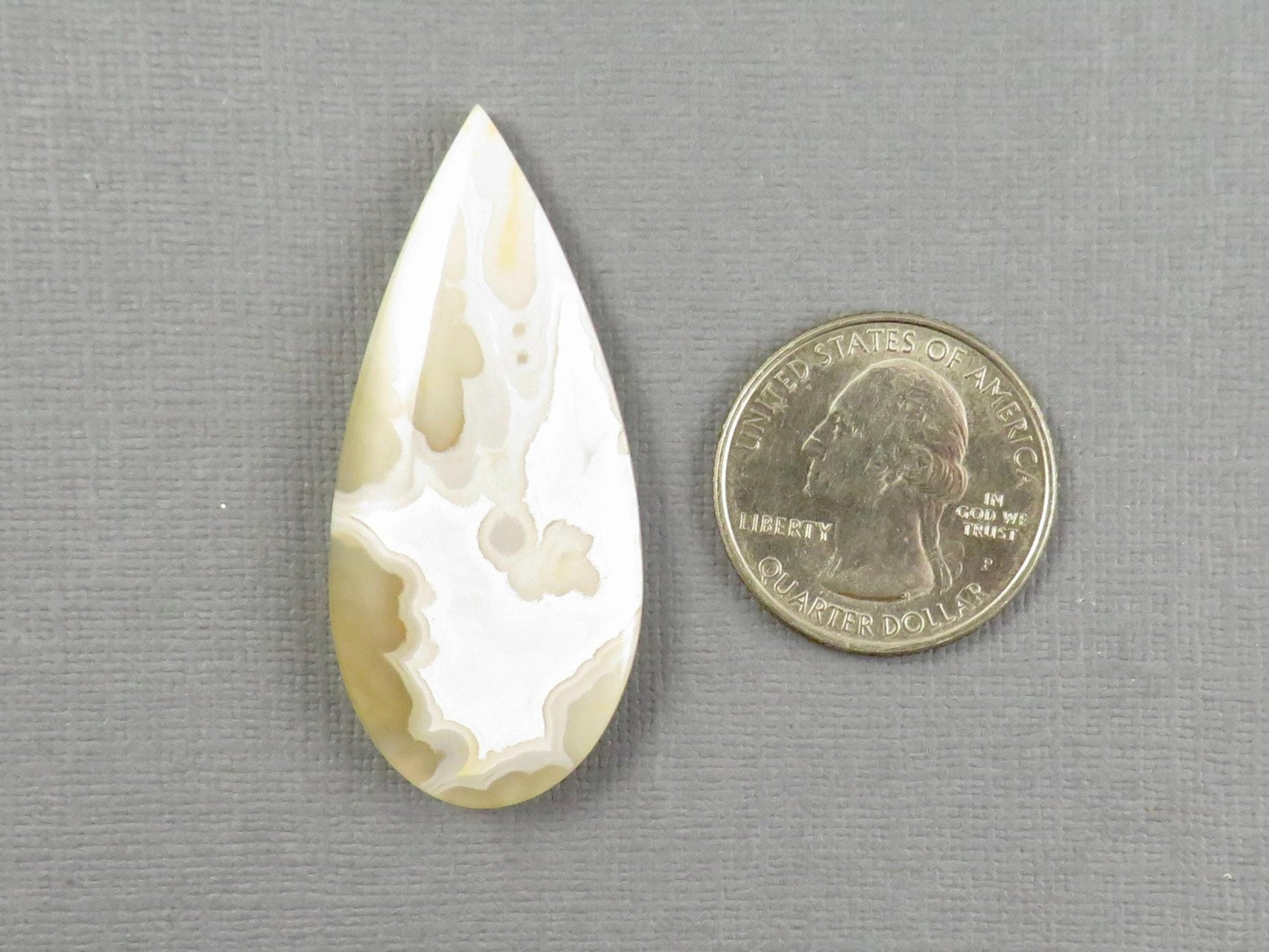 Orbicular Agate Cabochon Pear | Eye Agate | 48x22mm, 42ct | Indonesia | OA110 - Gem Enthusiast
